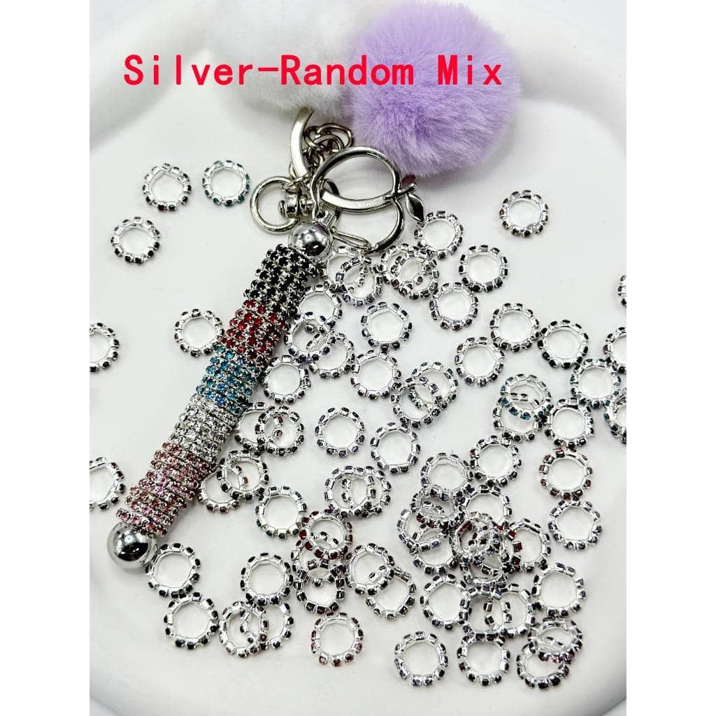 New Style Silver Spacer with Solid Color Rhinestones, 10MM - Image 3