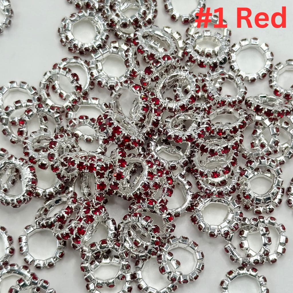 New Style Silver Spacer with Solid Color Rhinestones, 10MM - Image 4