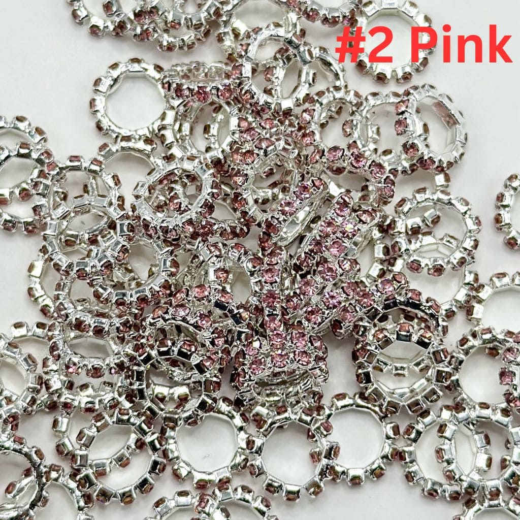 New Style Silver Spacer with Solid Color Rhinestones, 10MM - Image 5