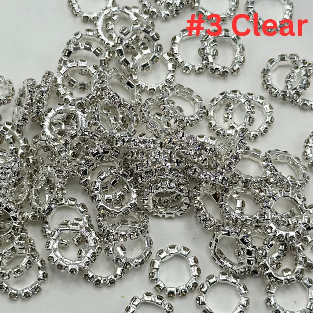 New Style Silver Spacer with Solid Color Rhinestones, 10MM - Image 6