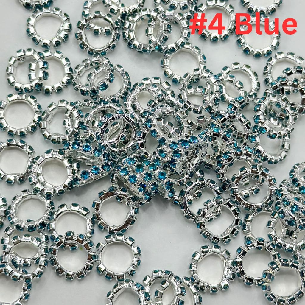 New Style Silver Spacer with Solid Color Rhinestones, 10MM - Image 7