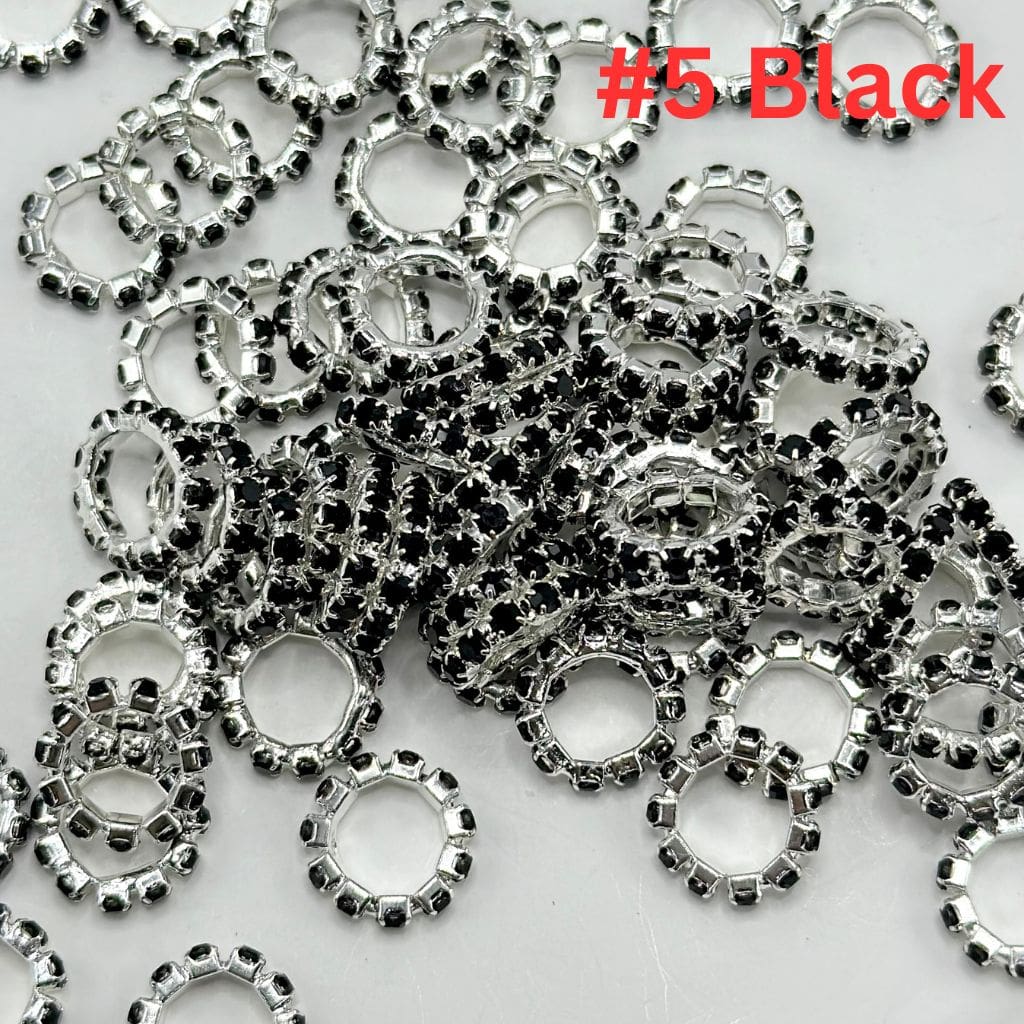 New Style Silver Spacer with Solid Color Rhinestones, 10MM - Image 8