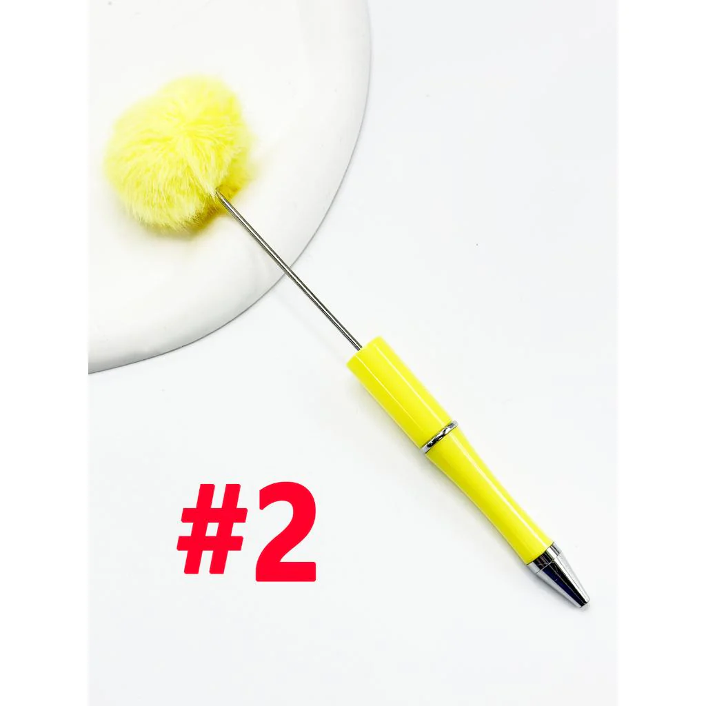 Pom Pom Pens with Pompom Pen Topper, Beadable Pens with Pon Pon Style - Image 3