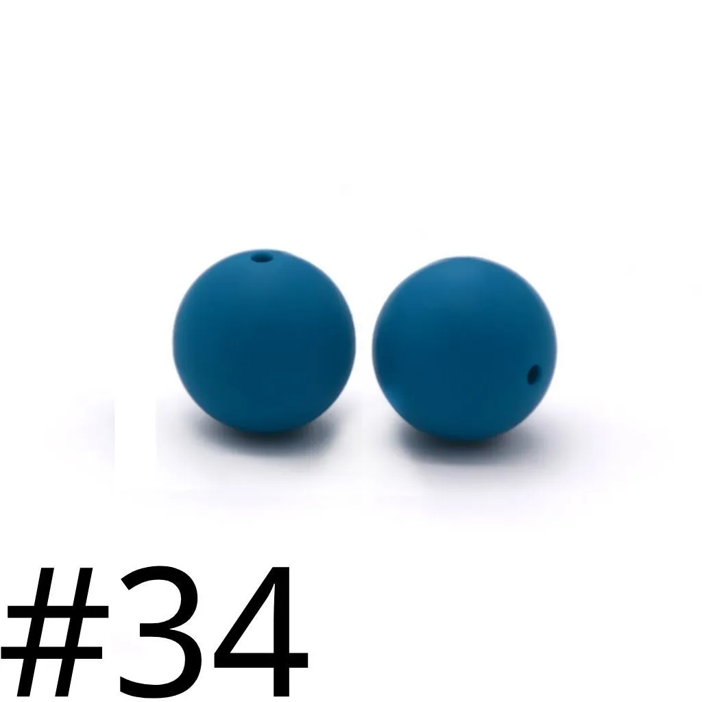 Silicone Beads, Solid Colors, 15 mm - Image 10