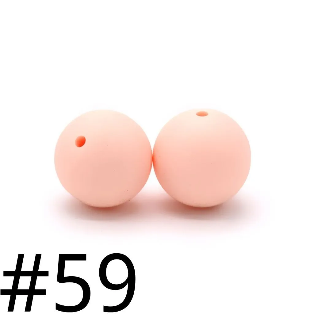 Silicone Beads, Solid Colors, 15 mm - Image 17