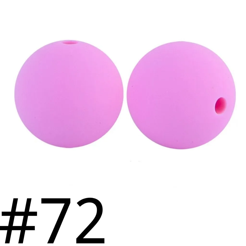 Silicone Beads, Solid Colors, 15 mm - Image 21