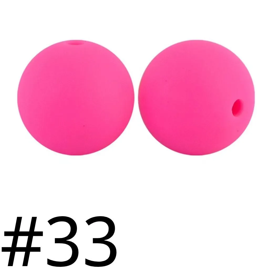 Silicone Beads, Solid Colors, 15 mm - Image 26