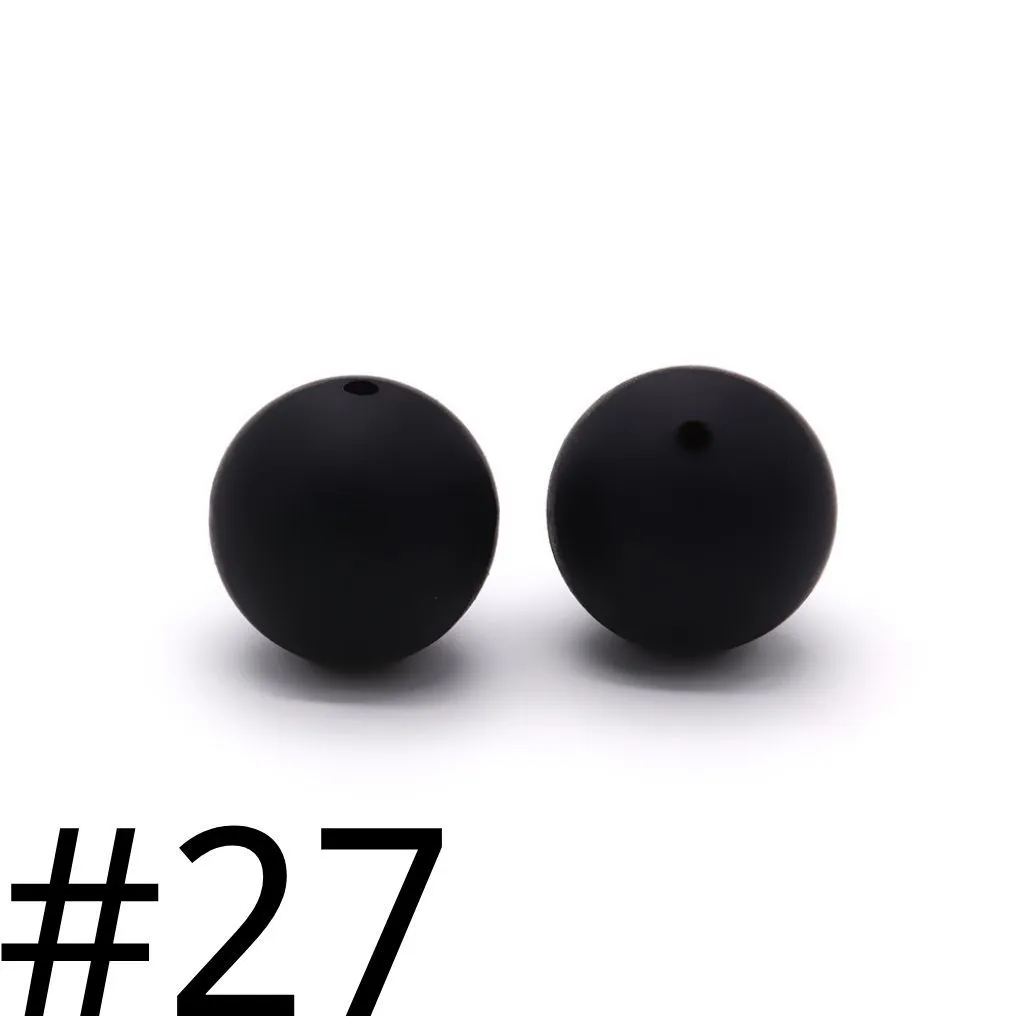 Silicone Beads, Solid Colors, 15 mm - Image 33