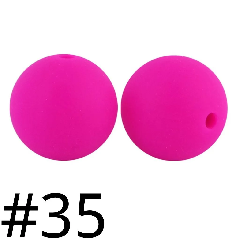 Silicone Beads, Solid Colors, 15 mm - Image 4