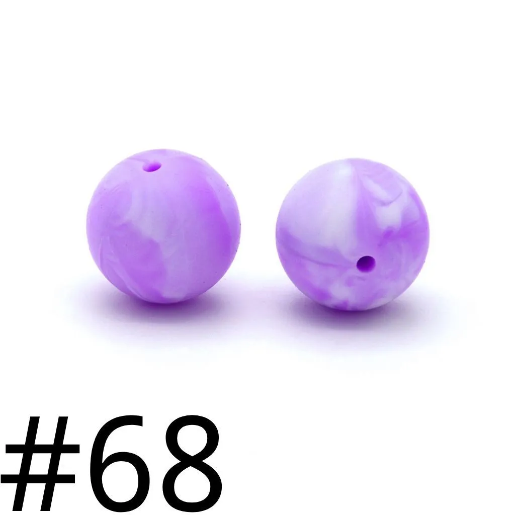 Silicone Beads, Solid Colors, 15 mm - Image 40