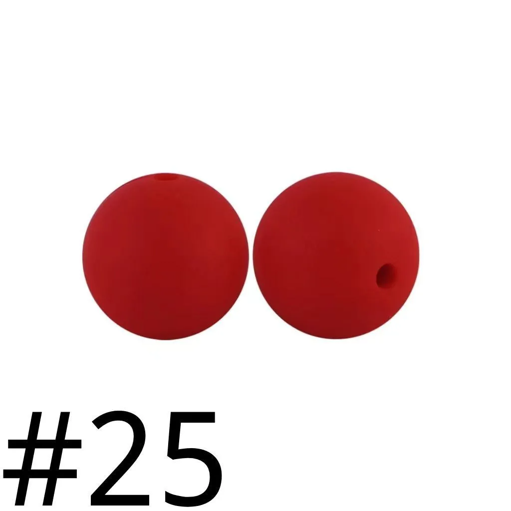 Silicone Beads, Solid Colors, 15 mm - Image 41