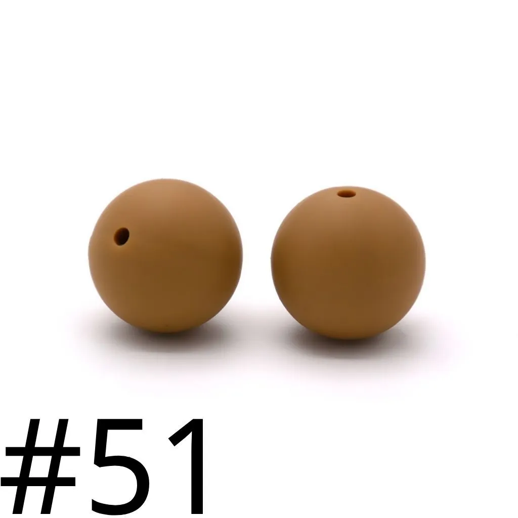 Silicone Beads, Solid Colors, 15 mm - Image 42