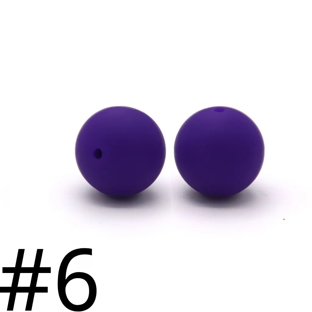 Silicone Beads, Solid Colors, 15 mm - Image 46
