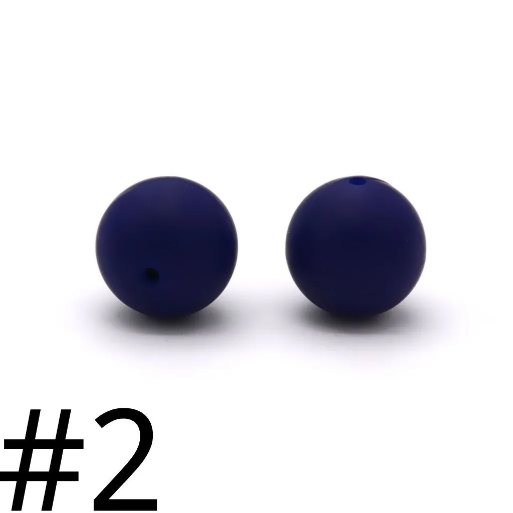 Silicone Beads, Solid Colors, 15 mm - Image 47