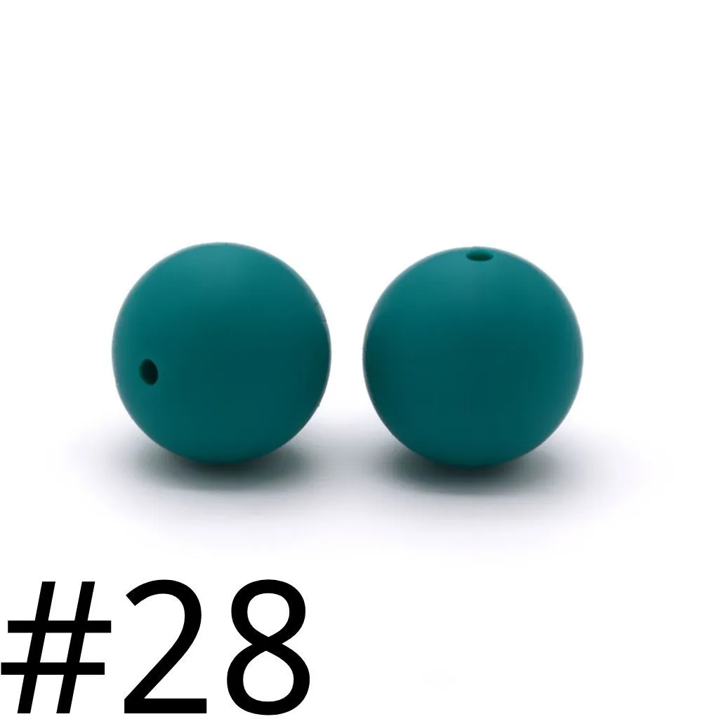Silicone Beads, Solid Colors, 15 mm - Image 52