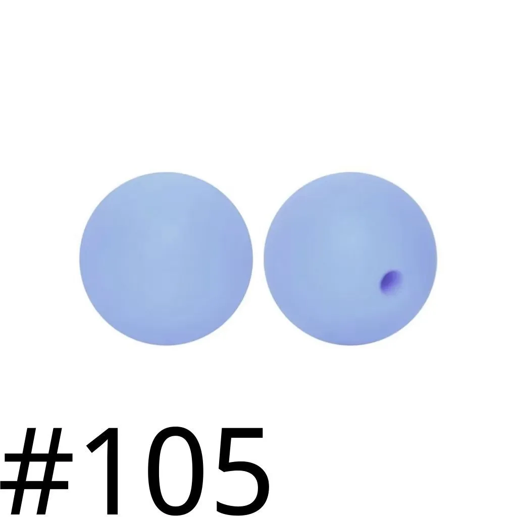 Silicone Beads, Solid Colors, 15 mm - Image 53