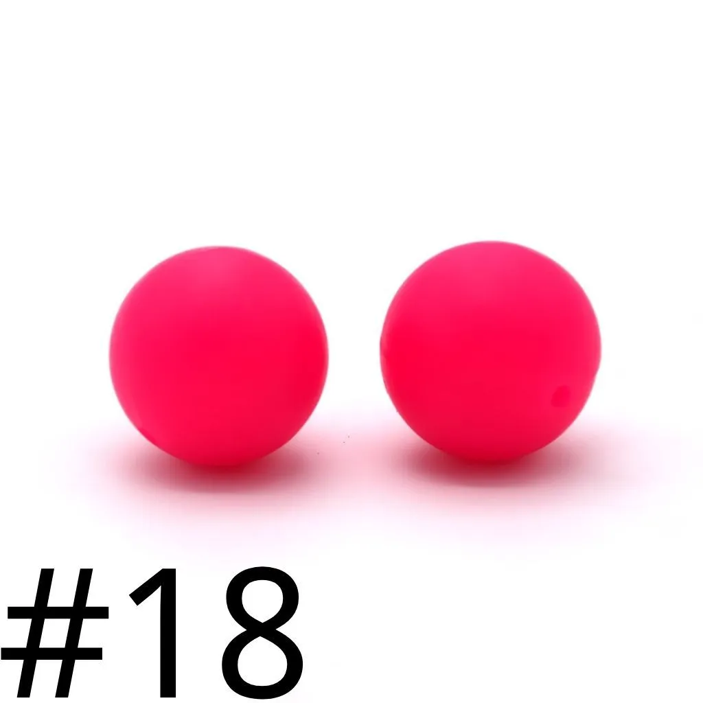 Silicone Beads, Solid Colors, 15 mm - Image 54
