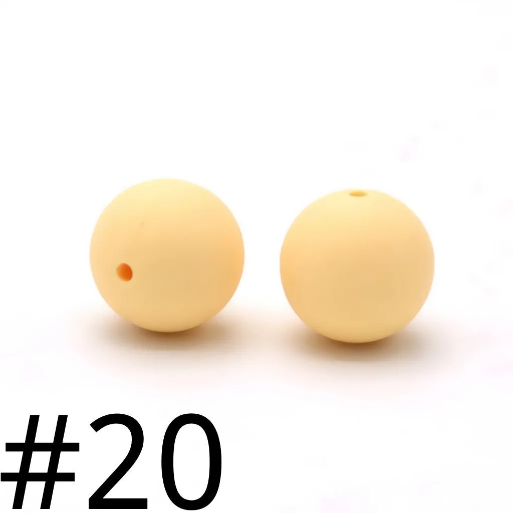 Silicone Beads, Solid Colors, 15 mm - Image 58