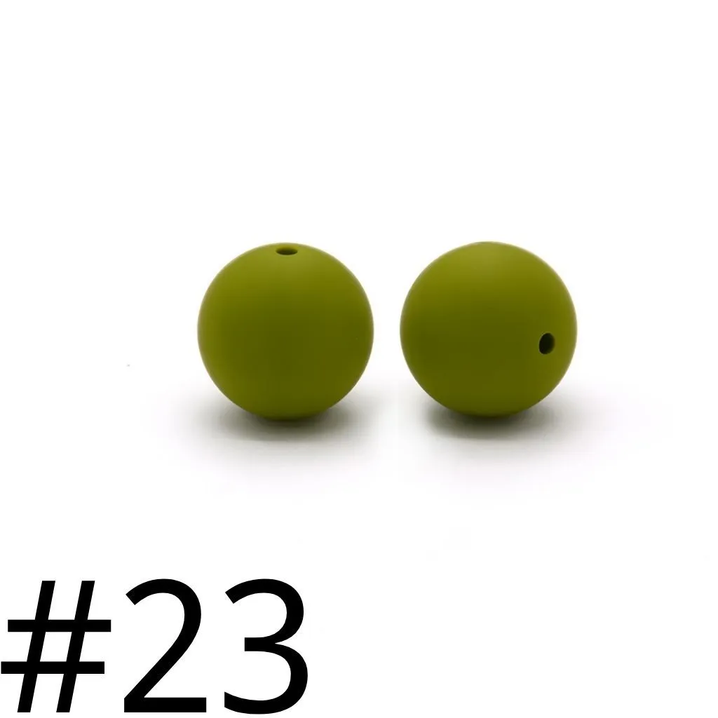 Silicone Beads, Solid Colors, 15 mm - Image 59