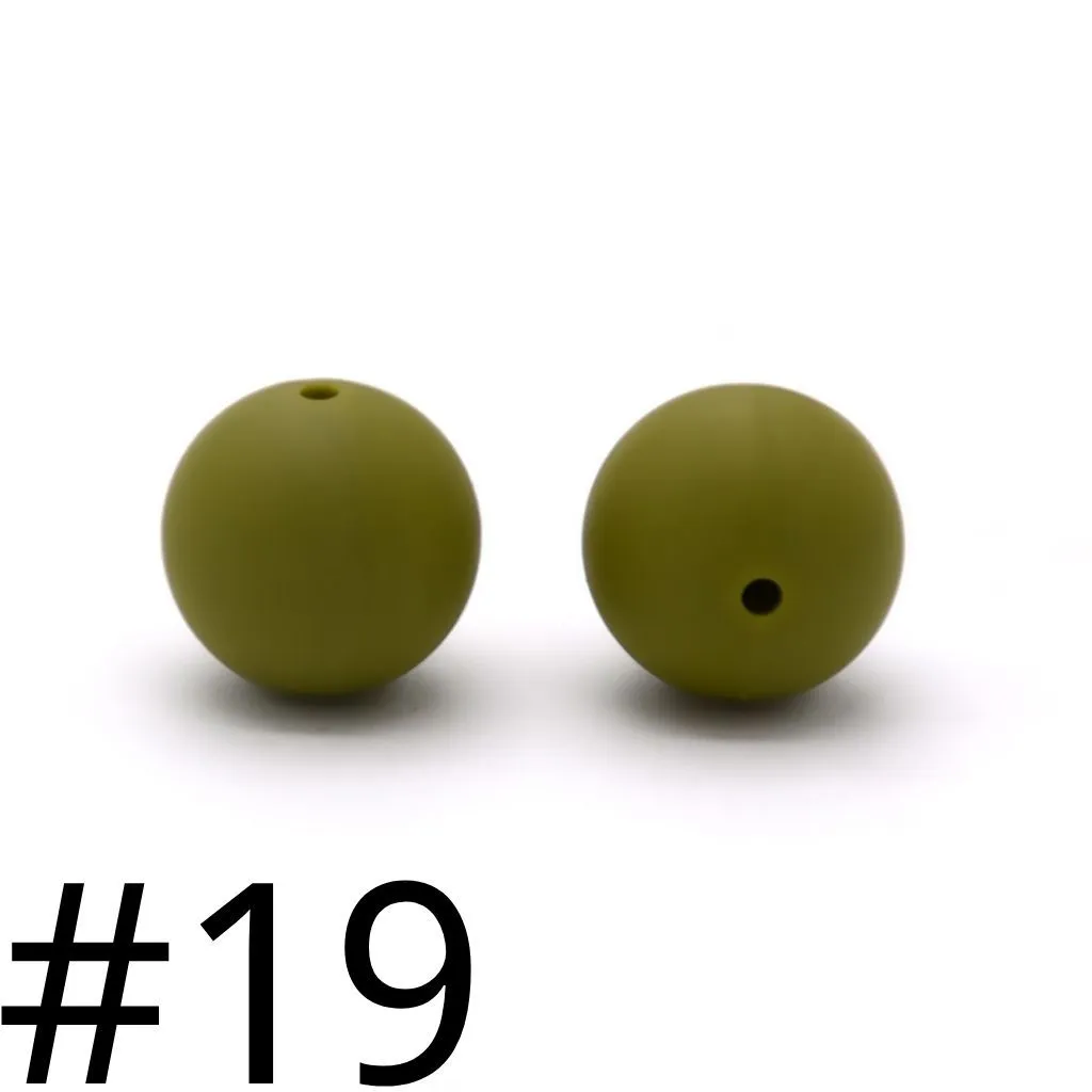 Silicone Beads, Solid Colors, 15 mm - Image 9