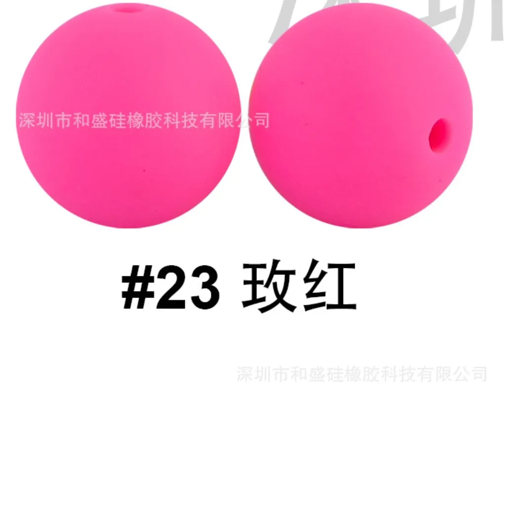 Silicone Beads, Solid Colors, 15 mm - Image 18