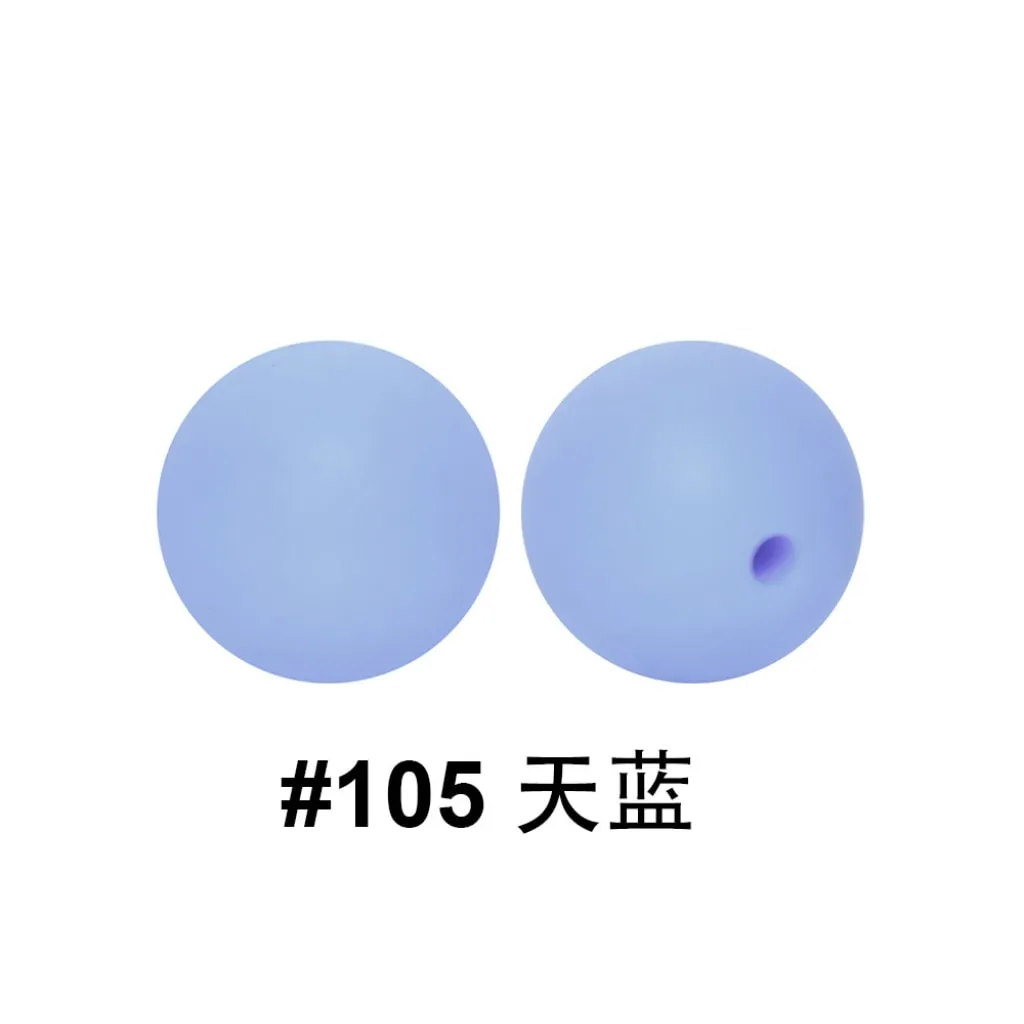 Silicone Beads, Solid Colors, 15 mm - Image 22