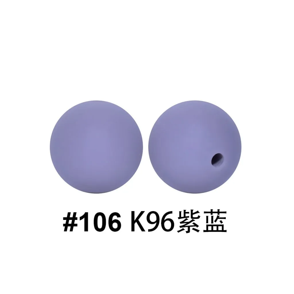 Silicone Beads, Solid Colors, 15 mm - Image 23