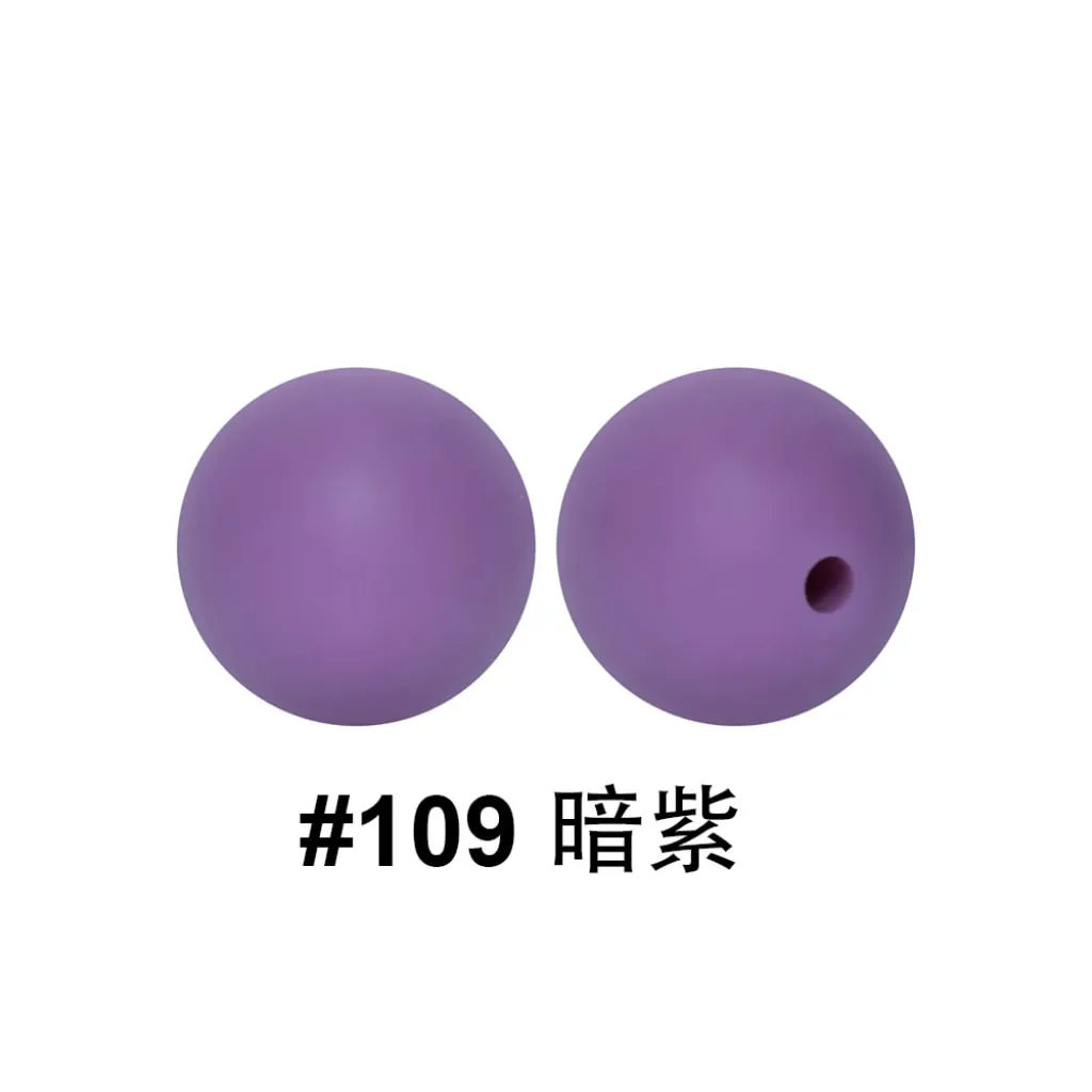 Silicone Beads, Solid Colors, 15 mm - Image 24