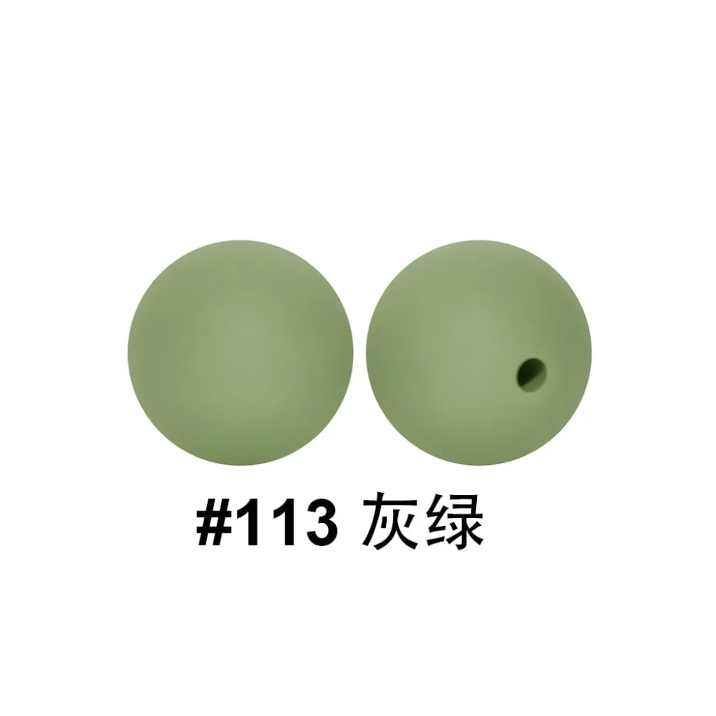 Silicone Beads, Solid Colors, 15 mm - Image 30