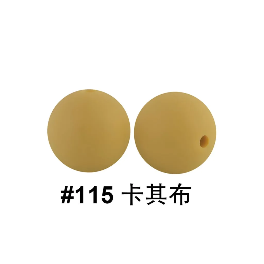 Silicone Beads, Solid Colors, 15 mm - Image 32