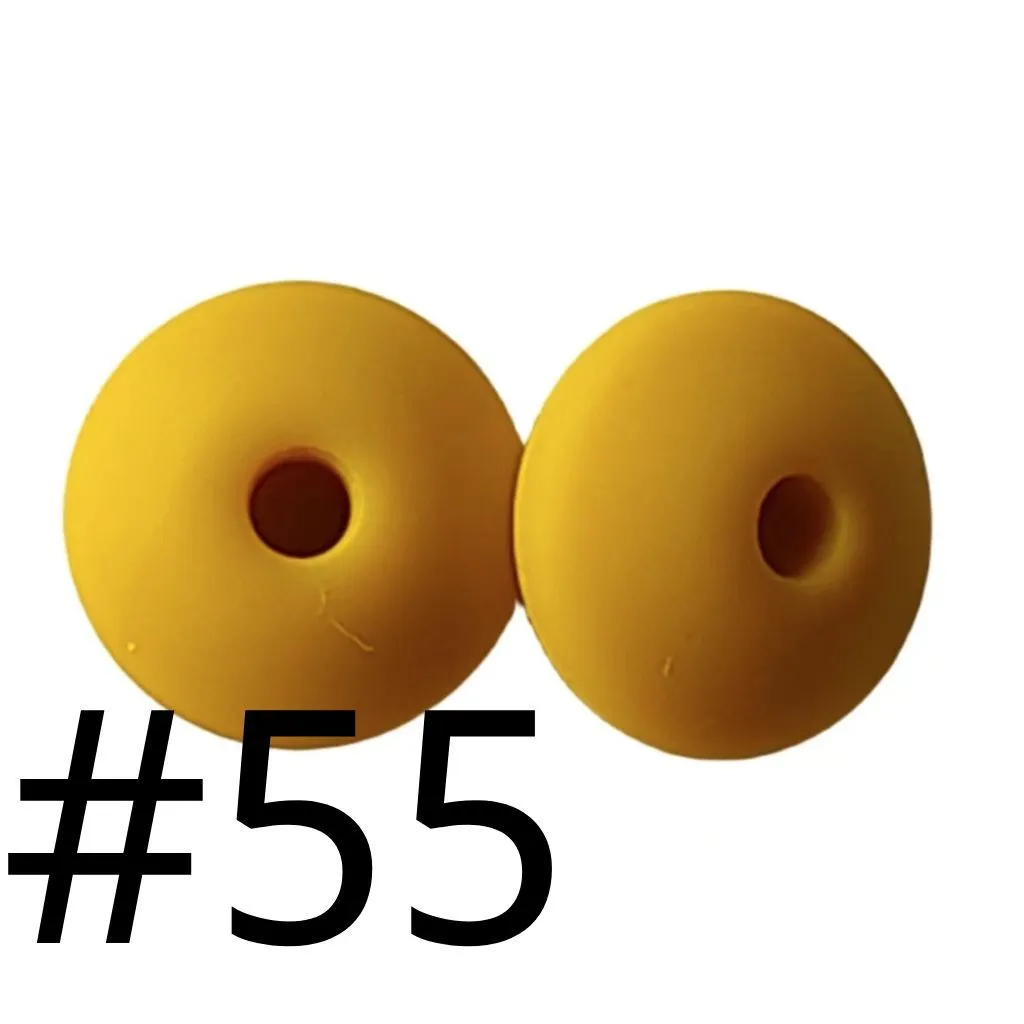 Silicone Lentil Beads Spacers Saucers 12mm - Image 23