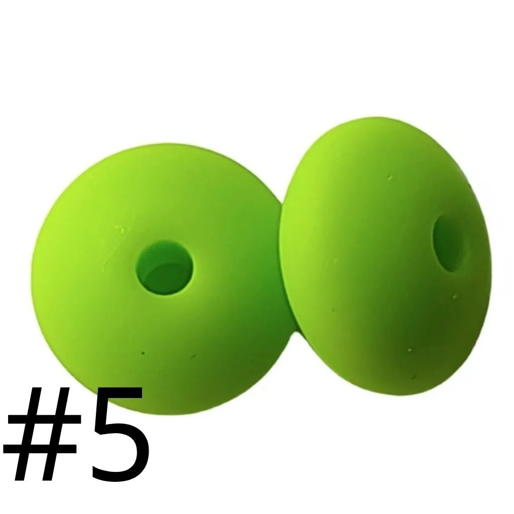 Silicone Lentil Beads Spacers Saucers 12mm - Image 46