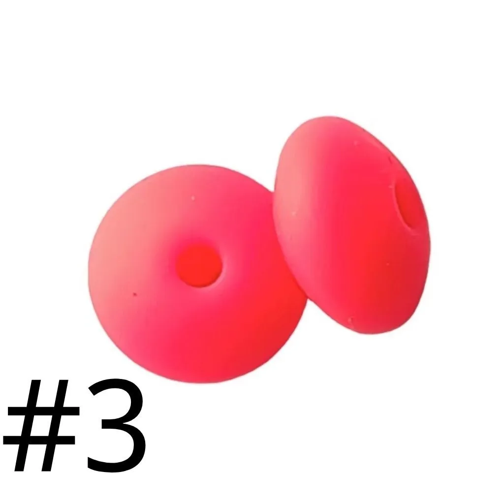 Silicone Lentil Beads Spacers Saucers 12mm - Image 48