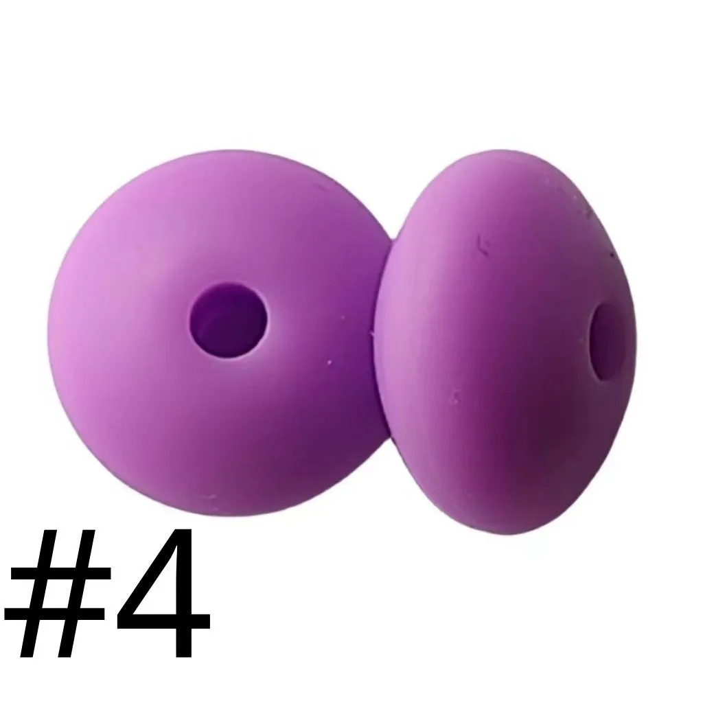Silicone Lentil Beads Spacers Saucers 12mm - Image 49
