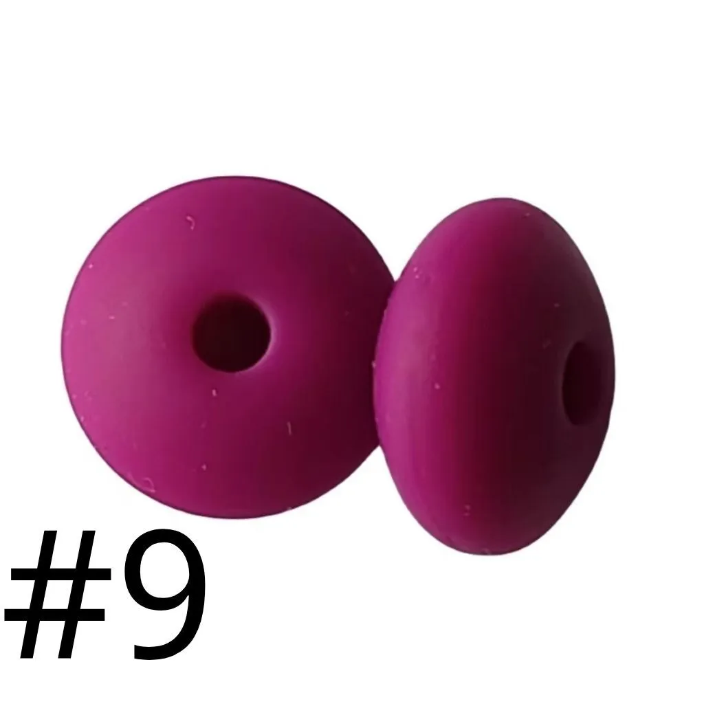 Silicone Lentil Beads Spacers Saucers 12mm - Image 57