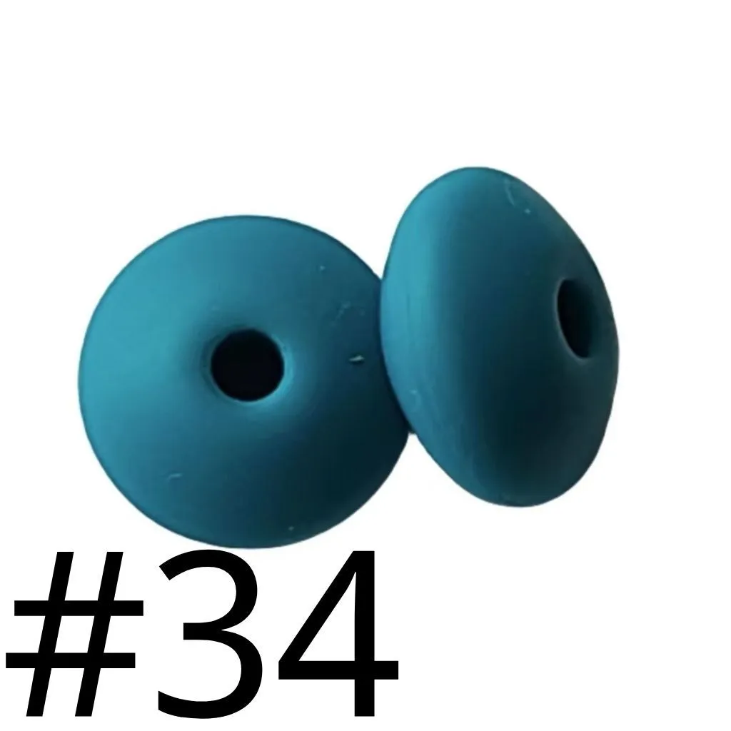 Silicone Lentil Beads Spacers Saucers 12mm - Image 59