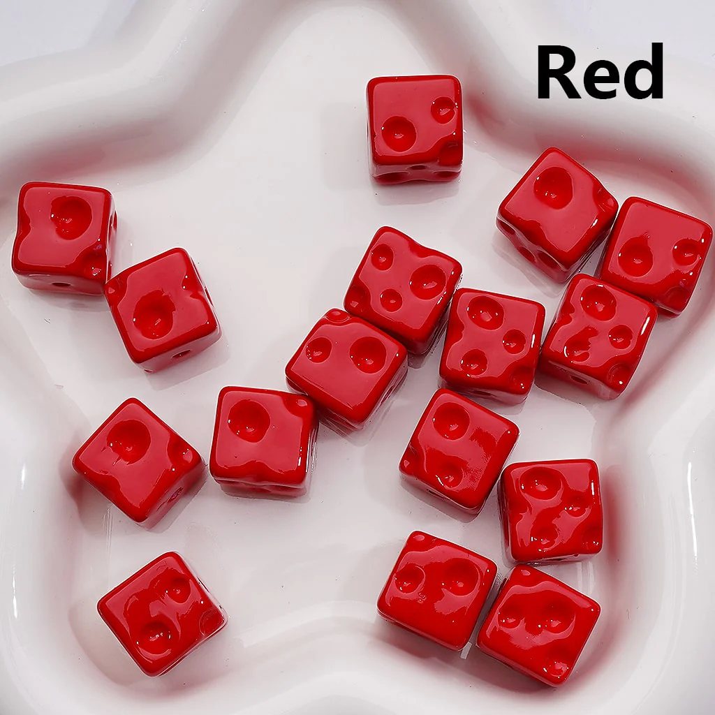 Solid Color Cheese Cube Square Acrylic Beads, 14MM, (Single Color is available for 200pcs(Whole bag)) - Image 4