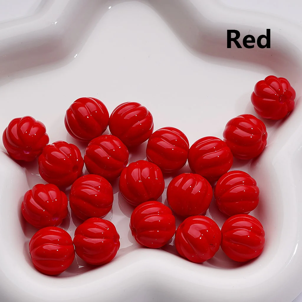 Stoving Varnish Solid Color Pumpkin Halloween Acrylic Beads, 16MM (Single Color is available for 200pcs(Whole bag)) - Image 6