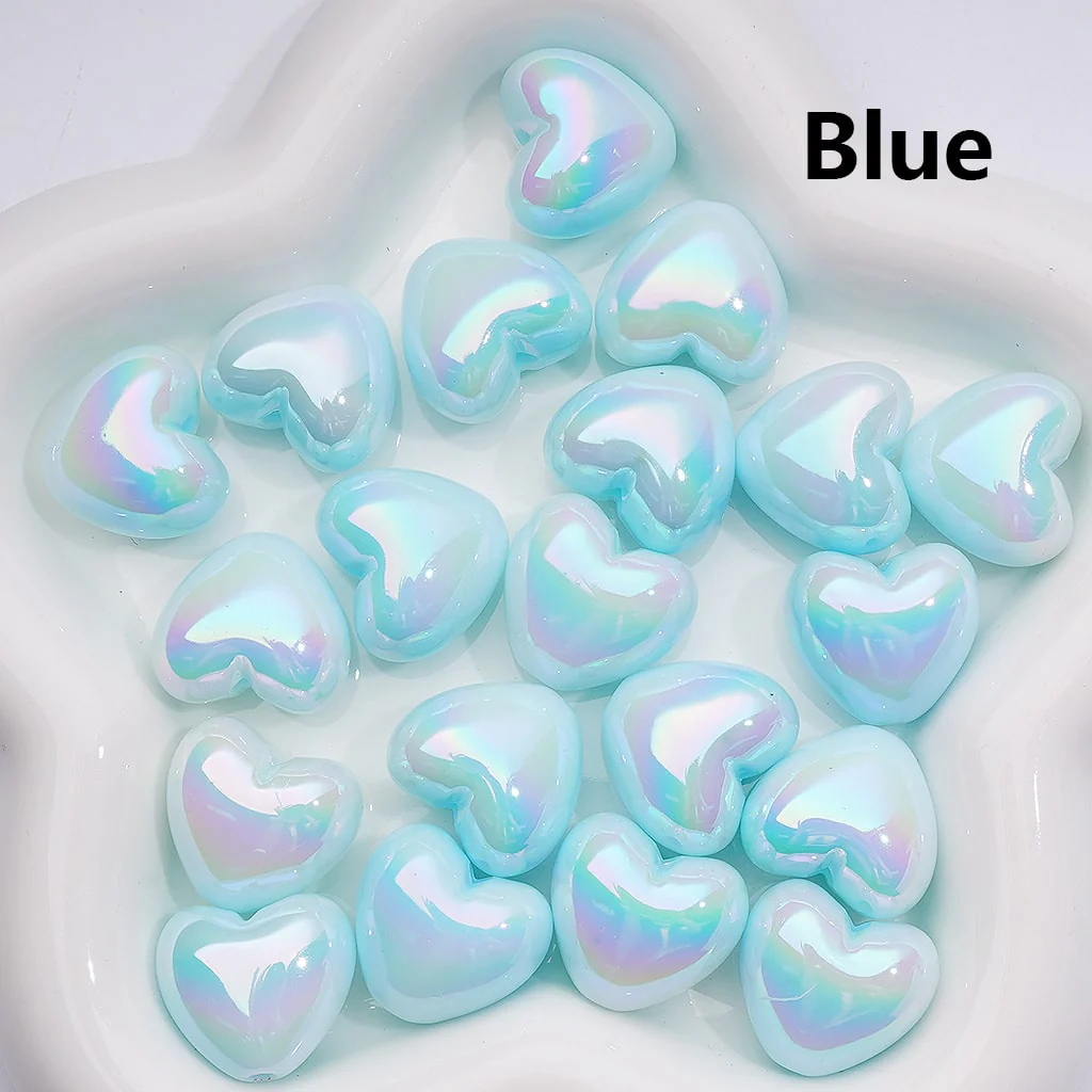 UV Coating Luminous Hearts Acrylic Beads， 22*19MM (Single Color is available for 200pcs(Whole bag)) - Image 5