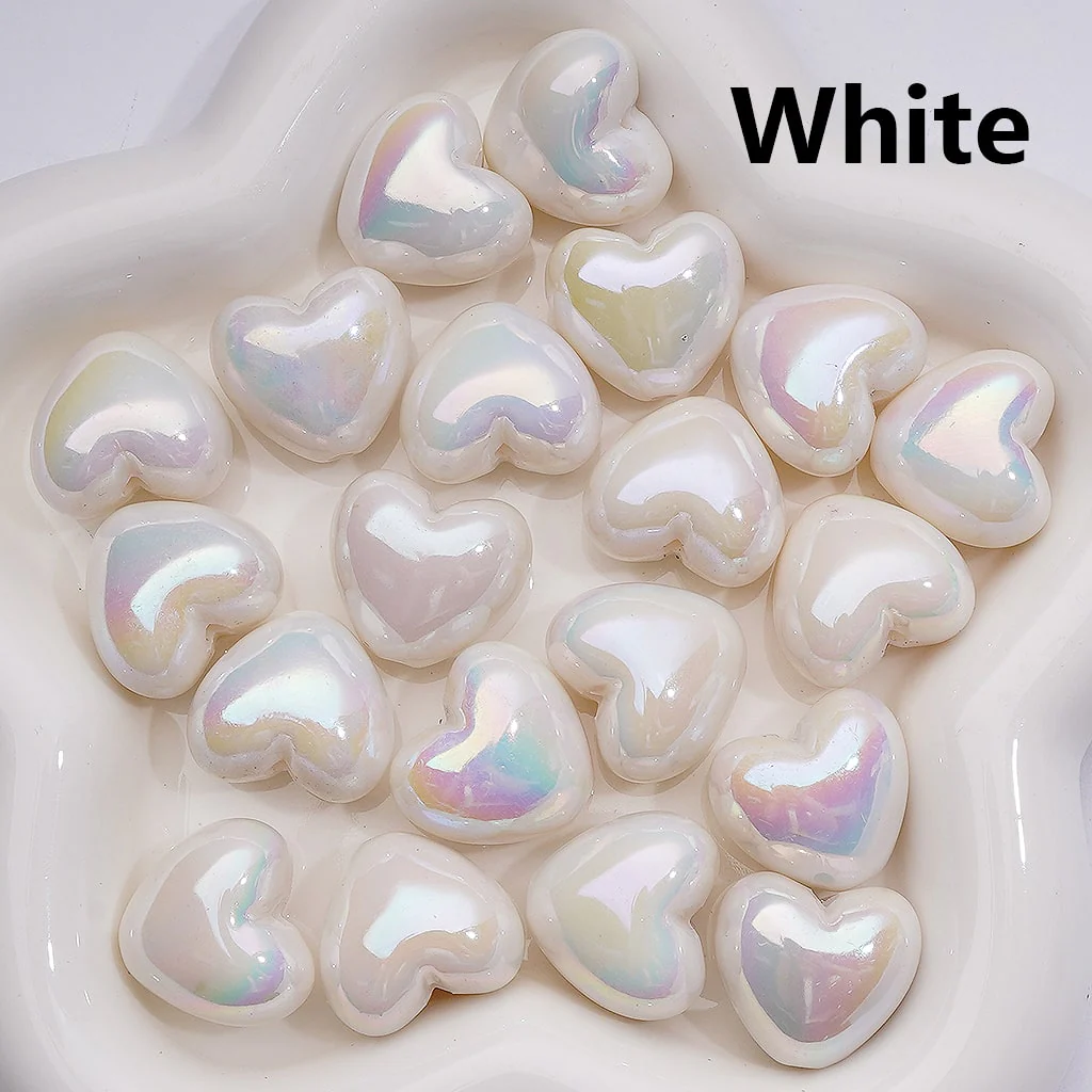 UV Coating Luminous Hearts Acrylic Beads， 22*19MM (Single Color is available for 200pcs(Whole bag)) - Image 7