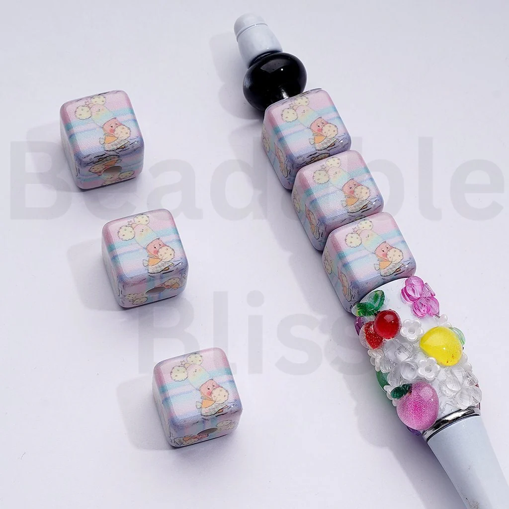 We are Baby Star Doll Series Little Cute Man FiggyCharm Cube Square Acrylic Beads, Around 14MM - Image 5